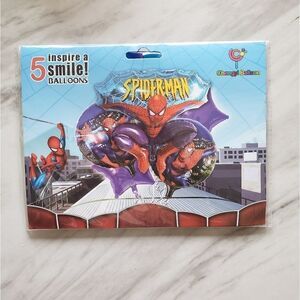 Spider Man 5 Balloons Set Birthday NWT Red